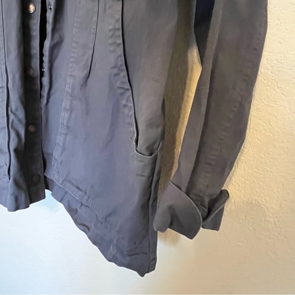 Duluth Trading Co Canvas Dark Gray Blue Utility Work Jacket Women's Large - Picture 9 of 15